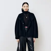 【王雪糕专属】firststation落肩牦牛绒短款大衣外套女8129A