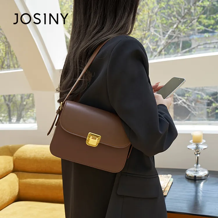 卓诗尼简约时尚单肩包女士斜挎复古洋气百搭腋下小方包轻奢休闲