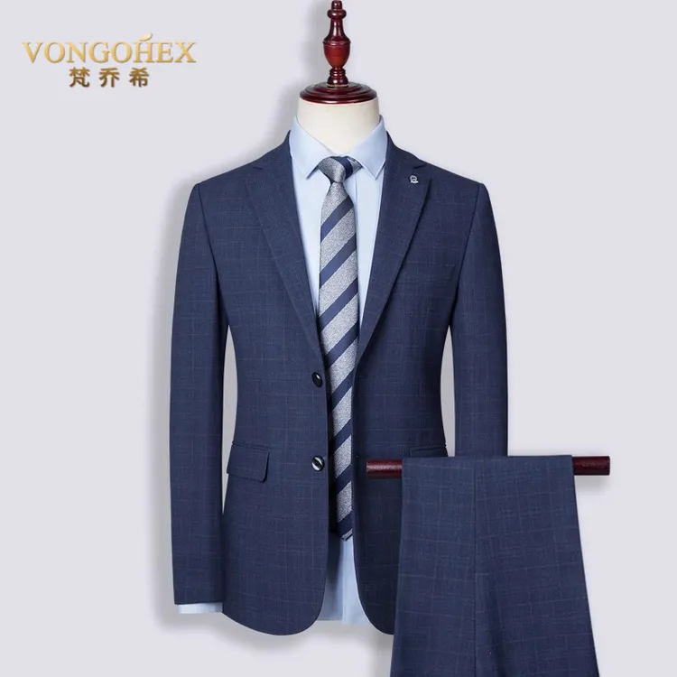 VONGOHEX时尚轻奢男士西服套装休闲修身韩版商务正装小西服男