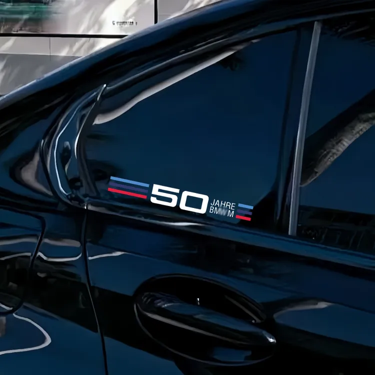 3系4系5系M系列运动个性车贴50周年个性车贴汽车三角窗玻璃车贴