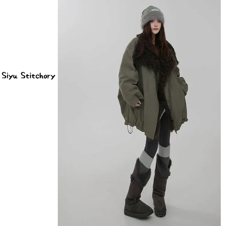 【思语】“女明星” CC251109 设计师款皮毛一体皮草鹅绒服