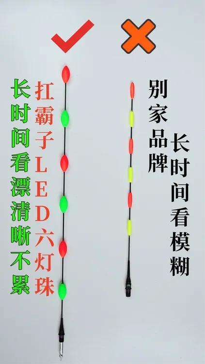 LED扛霸子六目日夜两用无铅跑铅黑坑醒目超亮不刺眼无铅漂