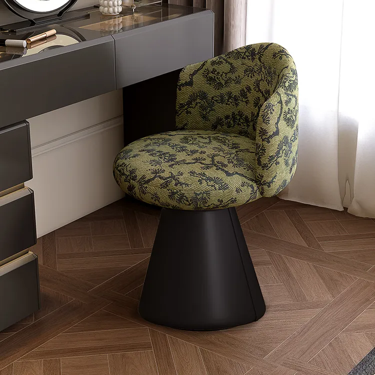 【琳的织梦坊】中古风梳妆凳可旋转椅卧室化妆椅女生靠背花布凳子