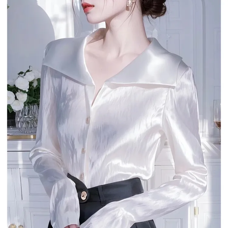 拉夏贝尔衬衫女款爆款2025网红洋气女衬衣女款爆款2025新款正品