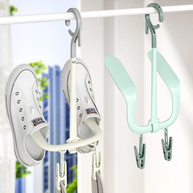 晾晒鞋架室内阳台挂鞋钩窗外防风衣架家用晾鞋架子宿舍凉鞋架神器