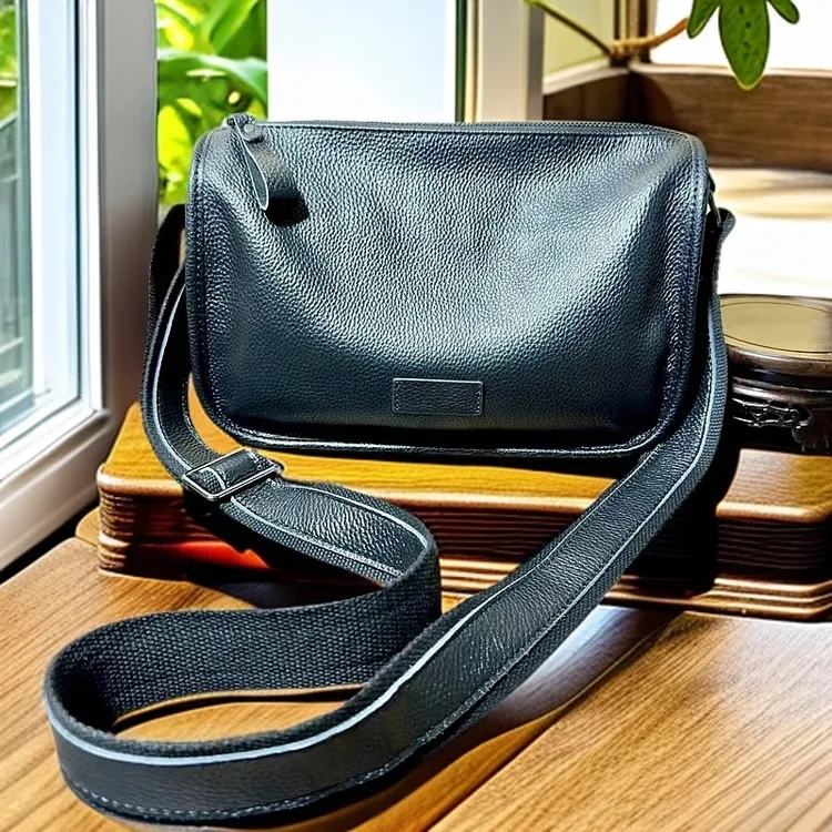 敬才箱包潮流头层牛皮邮差包休闲百搭时尚真皮单肩斜挎包男女通用