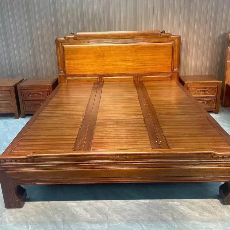 全实木大床全榫卯结构双人床中式雕花明清古典仿古菠萝虎脚新中式
