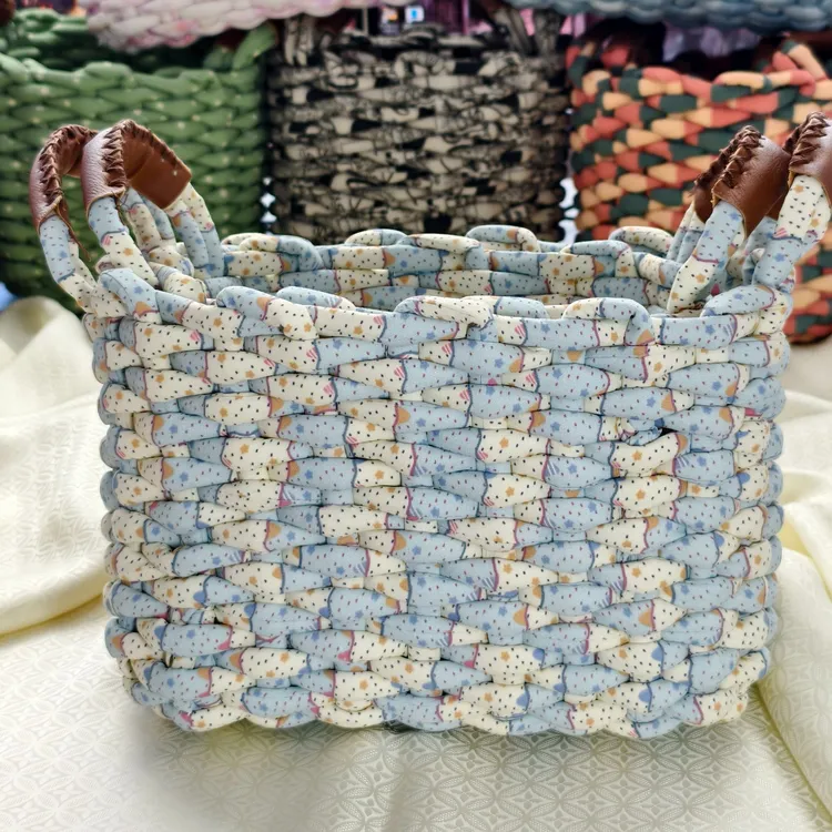 H01小星星手工编织收纳筐可爱客厅创意置物筐