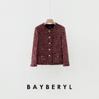 BAYBERYL老贝5号香*小版新年红花呢香风气质25春外套MF4L1004-1/4
