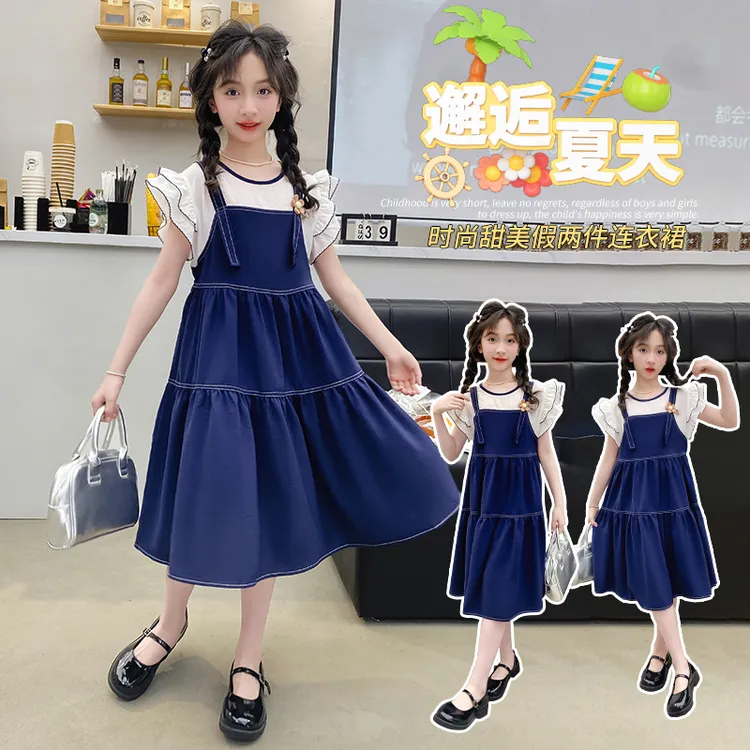 （送发夹）（连衣裙）女童连衣裙夏款2025新款童装夏装网红中大童裙子