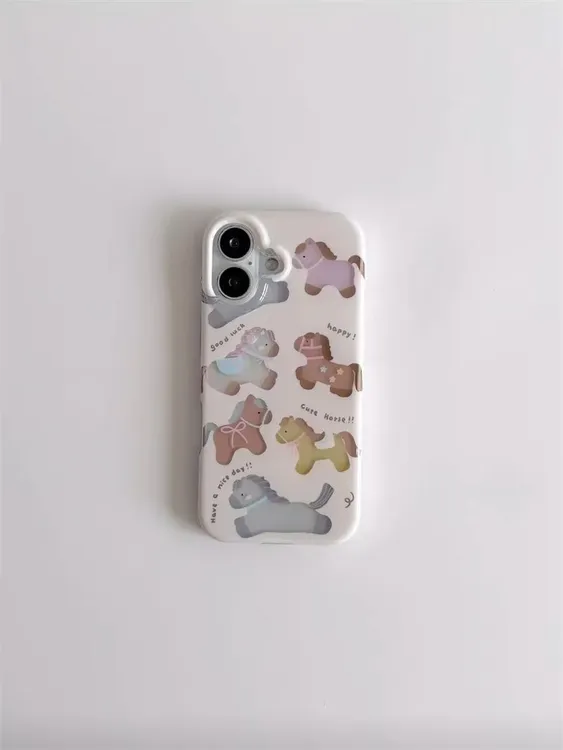 开心小马适用iPhone17Promax/17手机壳16苹果15创意14卡通13防摔