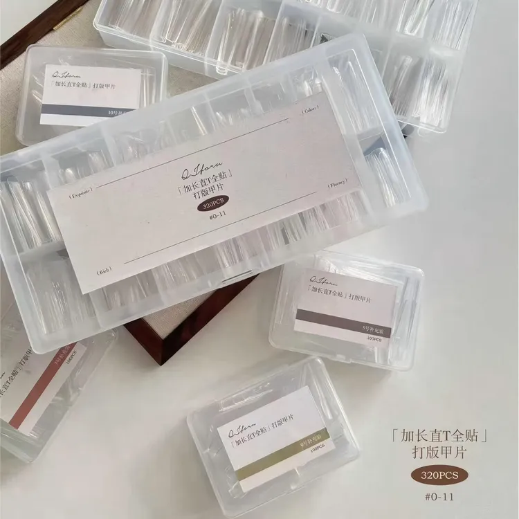 QJforu奇迹喵喵美甲加长直T多功能打版甲片补充装100pcs
