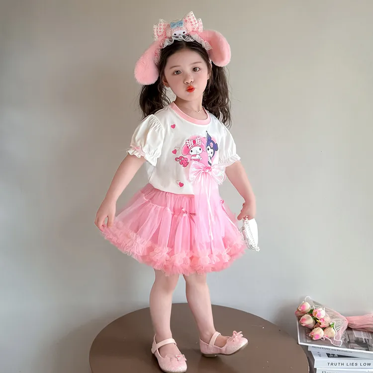 女童套装裙2025新款夏季女孩韩版洋气时髦裙子两件套女宝宝夏装潮