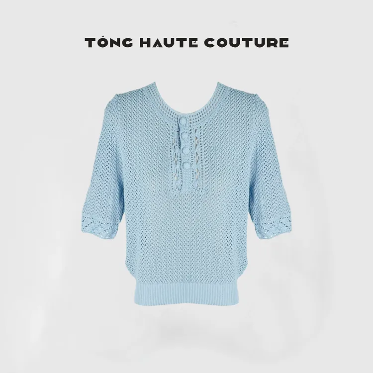 【月光】春夏新款轻奢欧若风亚麻时尚百搭高级感针织上衣 YY312