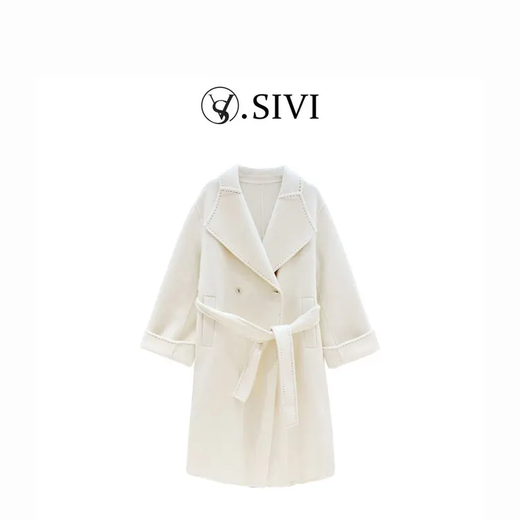 熙薇【清冷千金】秋冬季新款时尚气质休闲中长款大衣外套H5240