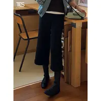 TT【百搭王】绵羊毛醋酸极简中高腰双层加厚松紧腰八分休闲裤CK5086