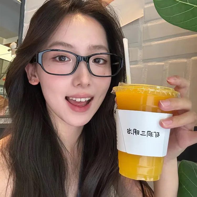 槑槑哒素颜镜黑框眼镜女凹造型时髦镜文艺学生麻辣教师近视眼镜框