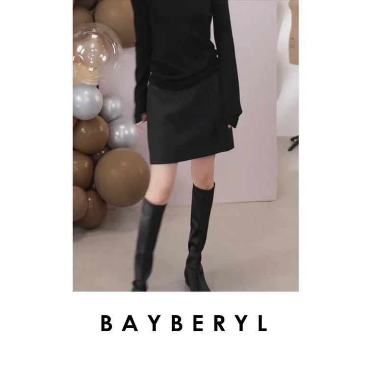 CC09-BAYBERYL老贝通勤西装短裙简约质感25秋百搭半身裙YQ5G2504 