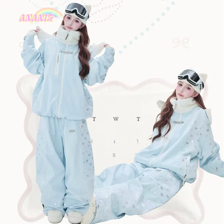 ANANIE26新品【闪耀天使】亮片滑雪服3L全压胶加绒防水保暖女单双板