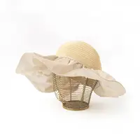 Q3262【特价-占单者限购】夏季遮阳帽，透气编织顶搭配柔滑布边