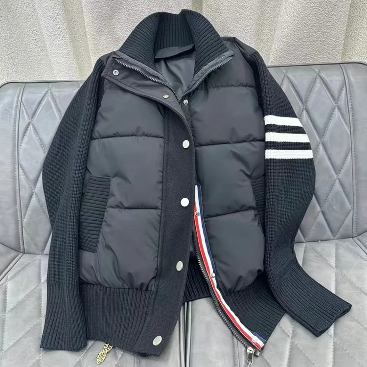 2025全球热销双拼轻薄男女同款棉服冬反季短款拼接外套显瘦年轻款