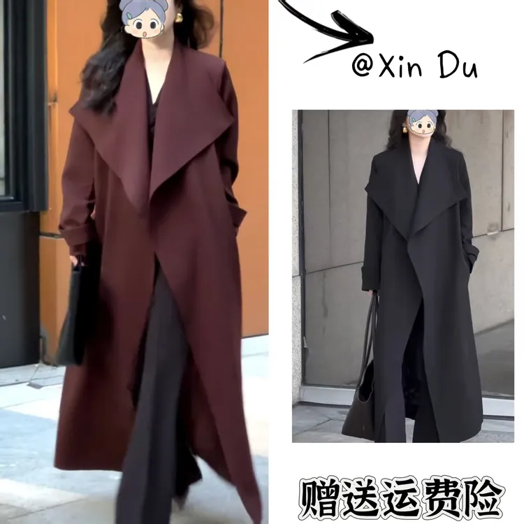 2025秋季新款时尚显瘦气质女士网红洋气风衣百搭款D23312