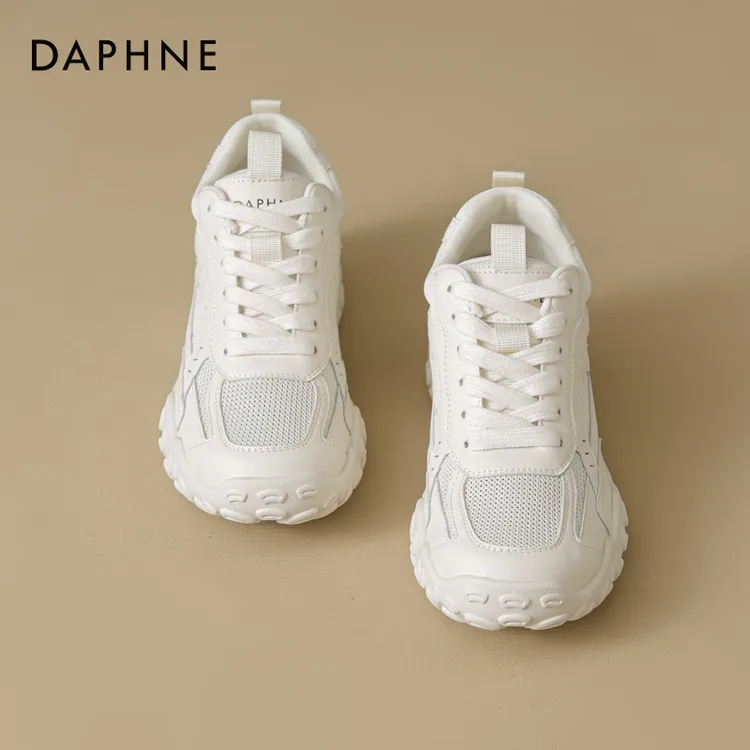 达芙妮小个子内增高阿甘鞋女夏新款欧美潮厚底网面透气德训鞋百搭