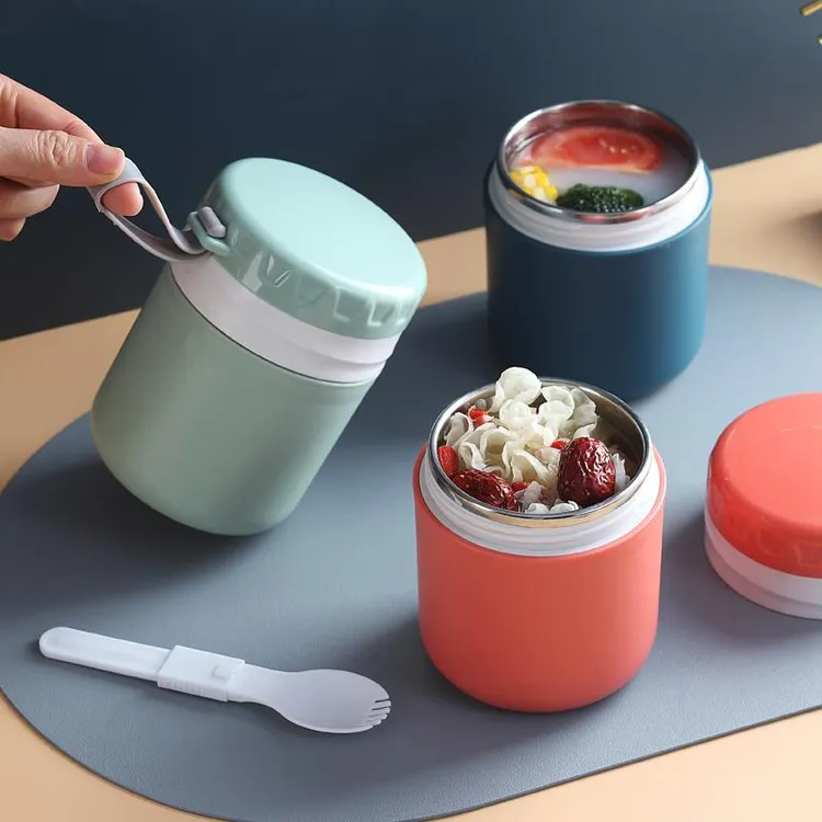 保温汤杯便携密封日式早餐杯上班族带盖可爱迷你麦片杯外带不锈钢