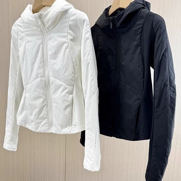 李宁联名EAMI纯色轻薄连帽棉衣棉服外套女春秋新款修身显瘦休闲短