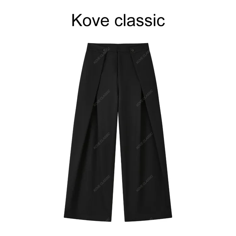 Koveclassic 设计师款秋冬阔腿褶皱阔腿裤百搭宽松拖地时尚