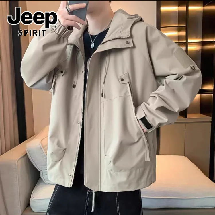 JEEPSPIRIT吉普男士休闲上衣夹克秋季新款高级感百搭宽松时尚外套
