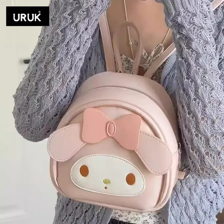URUK可爱美乐蒂小包包女2025新款潮甜美时尚卡通小背包旅行双肩包