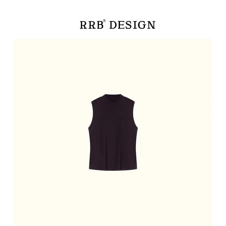 RRB Design「高智诠释」羊毛莱赛尔修身显瘦立领通勤百搭背心上衣