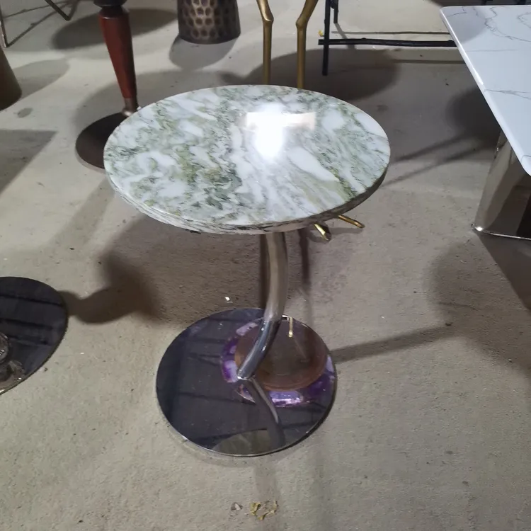 35*35*50绿芙容奢石茶几圆形轻奢家用客厅