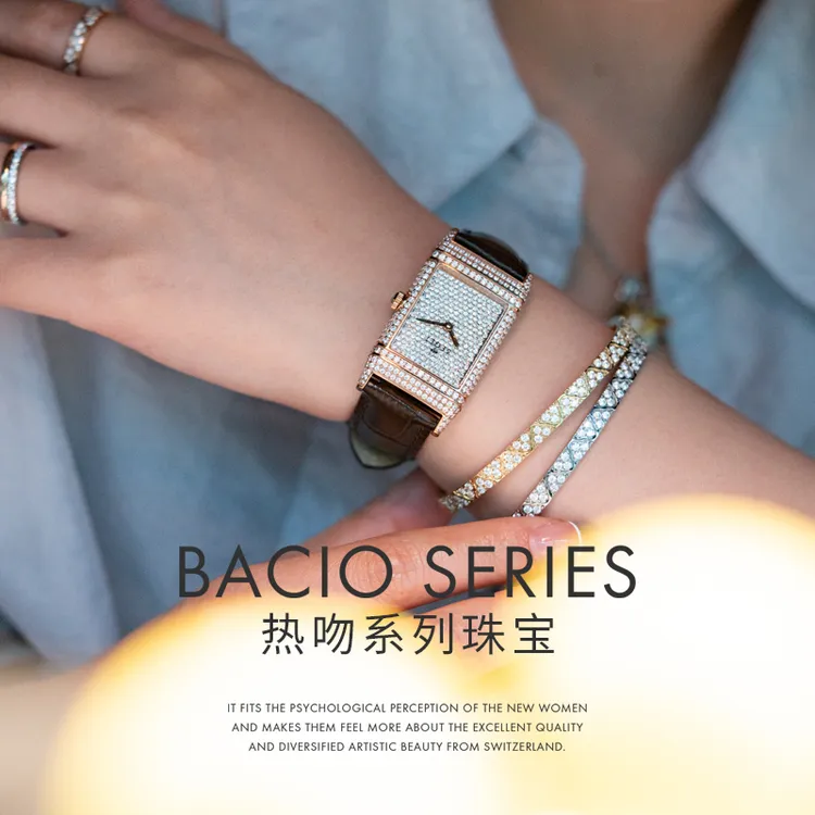 SEGET/世爵爆款女士满钻满天星小方表优雅复古ins精致腕表女表商品图