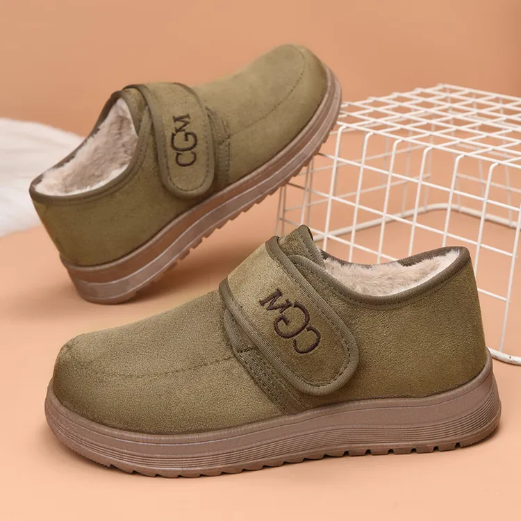 冬季加绒加厚妈妈鞋勃肯棉鞋女休闲防滑雪地靴中老年保暖户外棉靴
