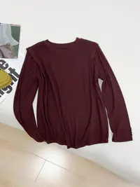 【女王洛克】韩版叠肩字母刺绣减龄打底衫休闲百搭长袖上衣LK82561