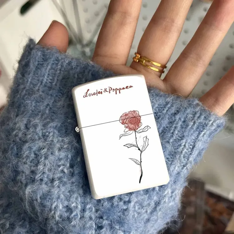【热恋玫瑰】煤油打火机可爱ins风女生送男友砂轮金属豪华复古礼物
