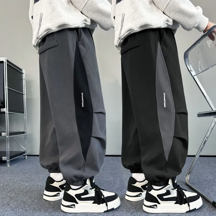 男童运动裤春秋款束脚卫裤2025新款男孩洋气休闲裤子大童秋装长裤