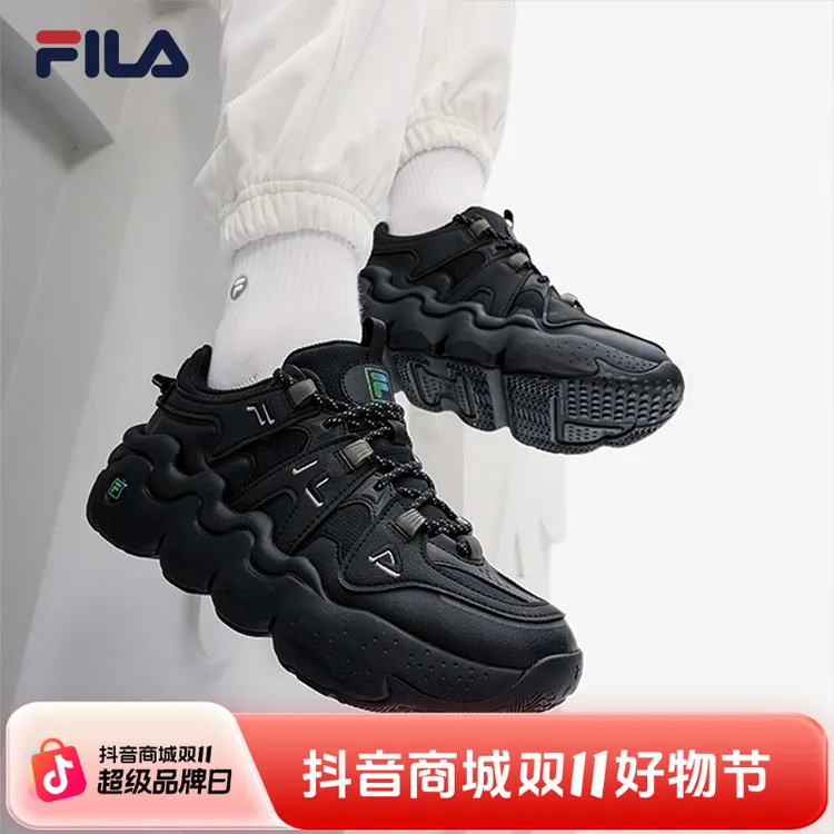 【帕尼尼】Fila斐乐情侣增高复古厚底面包运动休闲男女多巴胺鞋子