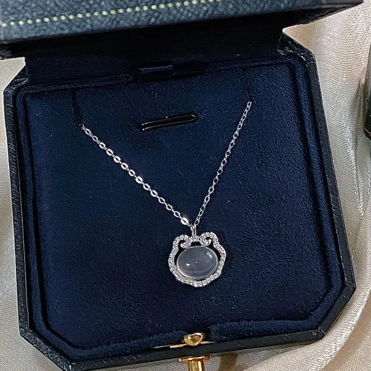 坠链均足银 999纯银喜乐平安锁项链女轻奢小众高级感闺蜜生日礼物