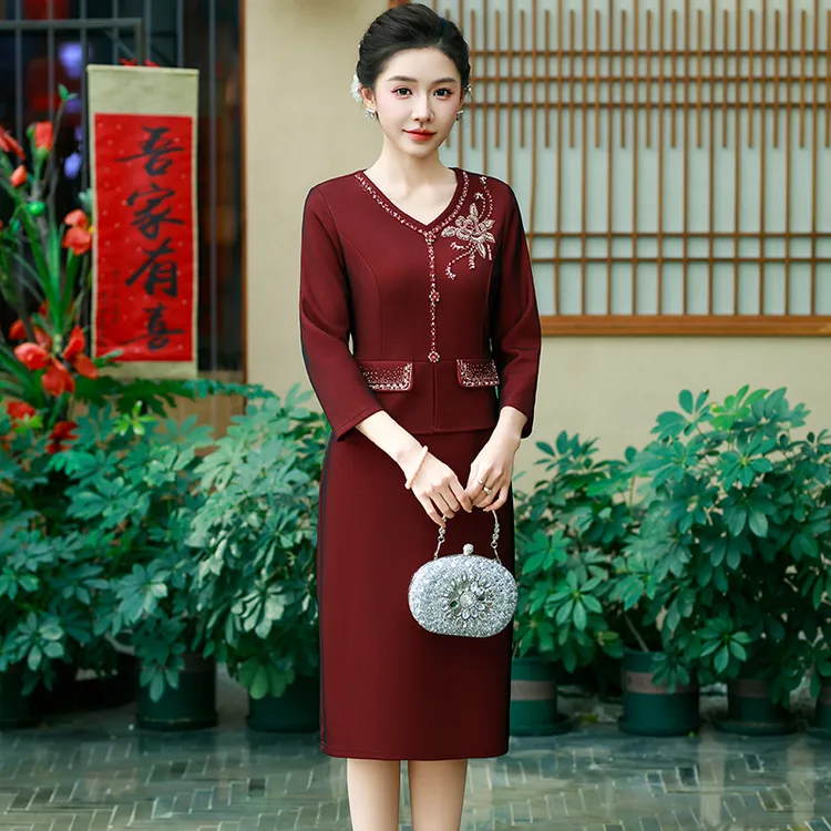 2026婚礼气质喜婆婆婚宴装旗袍高端高贵小个子结婚妈妈礼服连衣裙