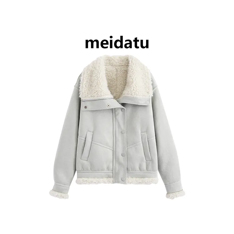 美哒兔（文艺巴洛克）韩系温柔翻领夹克外套CK2374-6