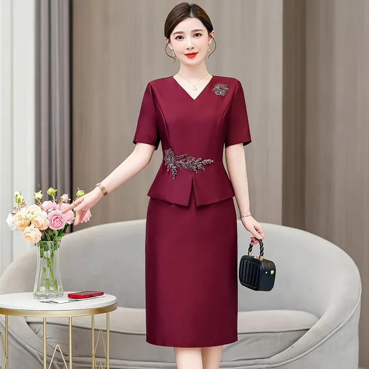 喜妈妈礼服连衣裙2025新款女高贵年轻参加婚礼丈母娘喜婆婆婚宴装