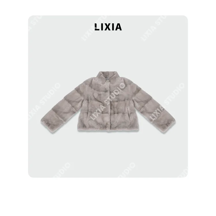 LIXIA【霜绒屿】进口丹麦轻奢老钱风高级银兰原生水貂-D9826