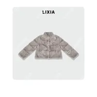 LIXIA【霜绒屿】进口丹麦轻奢老钱风高级银兰原生水貂-D9826