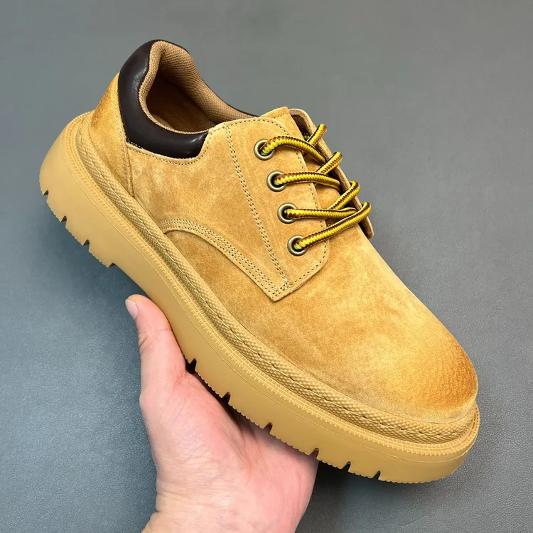 新款休闲复古短帮男士马丁靴潮流工装靴真皮橡胶发泡大底轻便透气