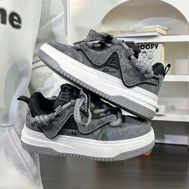 回力情侣鞋灰黑板鞋爆款新款厚底鞋子男女爆款小众设计运动休闲鞋