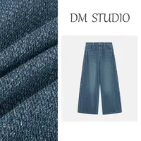 LX【率性漫游】蛋妹观与大码女装胖m秋季高腰提高腰线牛仔裤DM32361