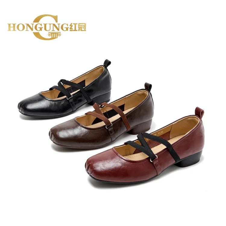 新款 | 2cm跟高·红冠新款芭蕾舞玛丽珍女鞋软底·勿沾水3157